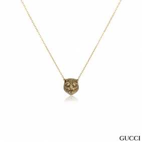 Gucci Yellow Gold Le Marche des Merveilles Onyx & Diamond Pendant